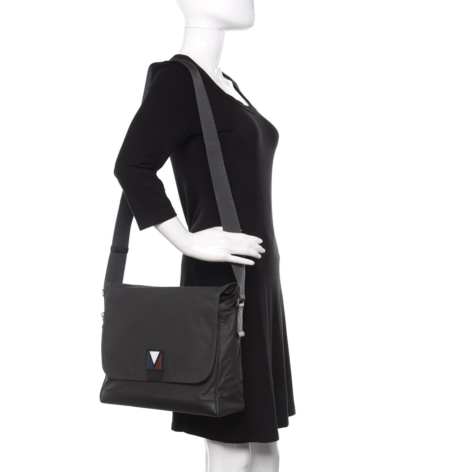 Louis Vuitton Calfskin V Line Crossbody Navy 2 of 8
