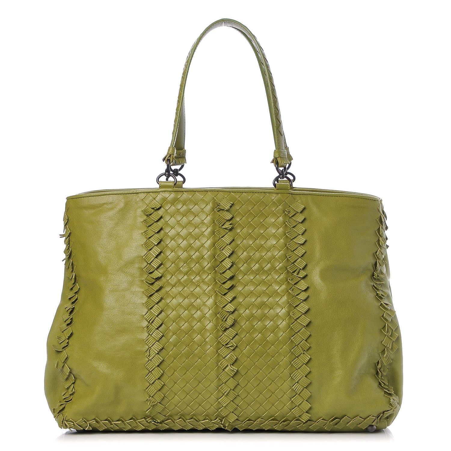Bottega Veneta Nappa Fringe Intrecciato Tote Green 1 of 12