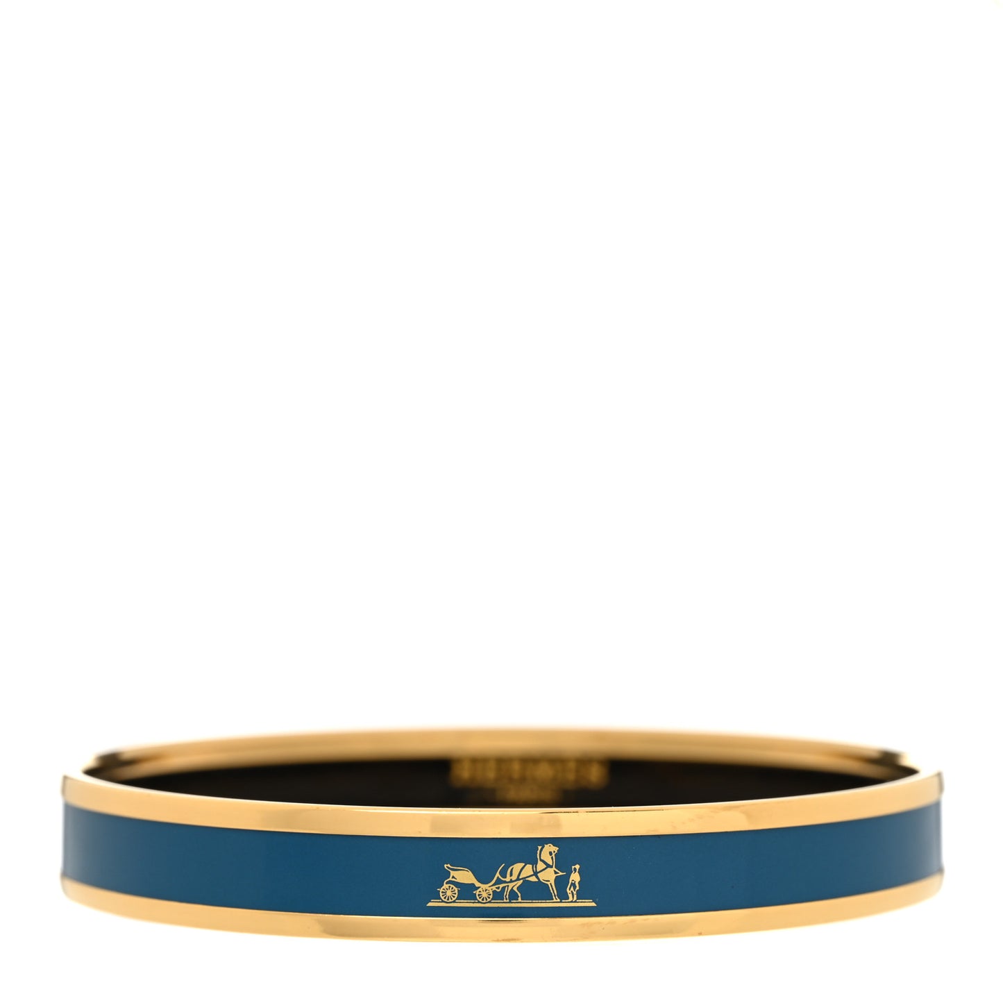 Enamel Printed Caleche Narrow Bracelet 65 Bleu