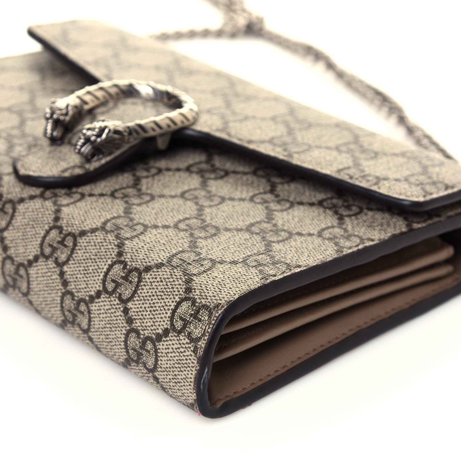 Gucci GG Supreme Monogram Mini Dionysus Chain Wallet Beige Taupe 8 of 17