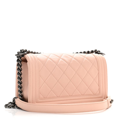 Chanel Lambskin Quilted Medium Boy Flap Light Pink 3 of 10