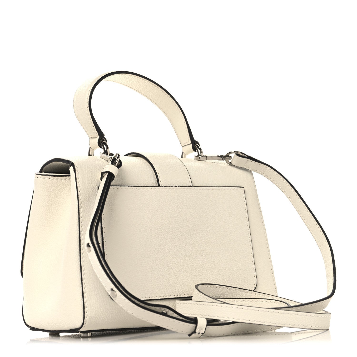 Jimmy Choo Calfskin Crystal Small Cheri Top Handle Bag Milk