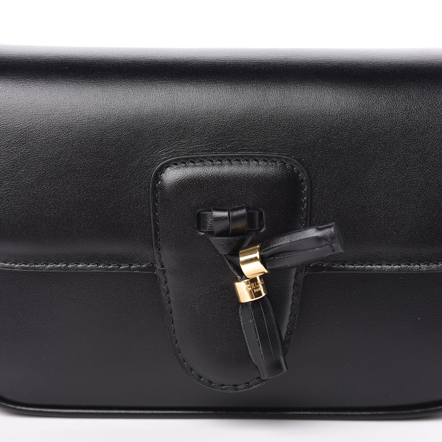 Smooth Calfskin Tassel Belt Bag Black