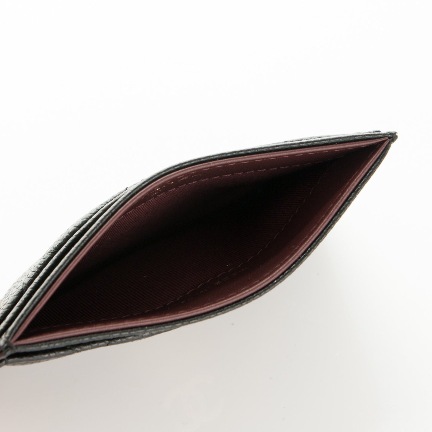 Caviar Quilted Card Holder Black