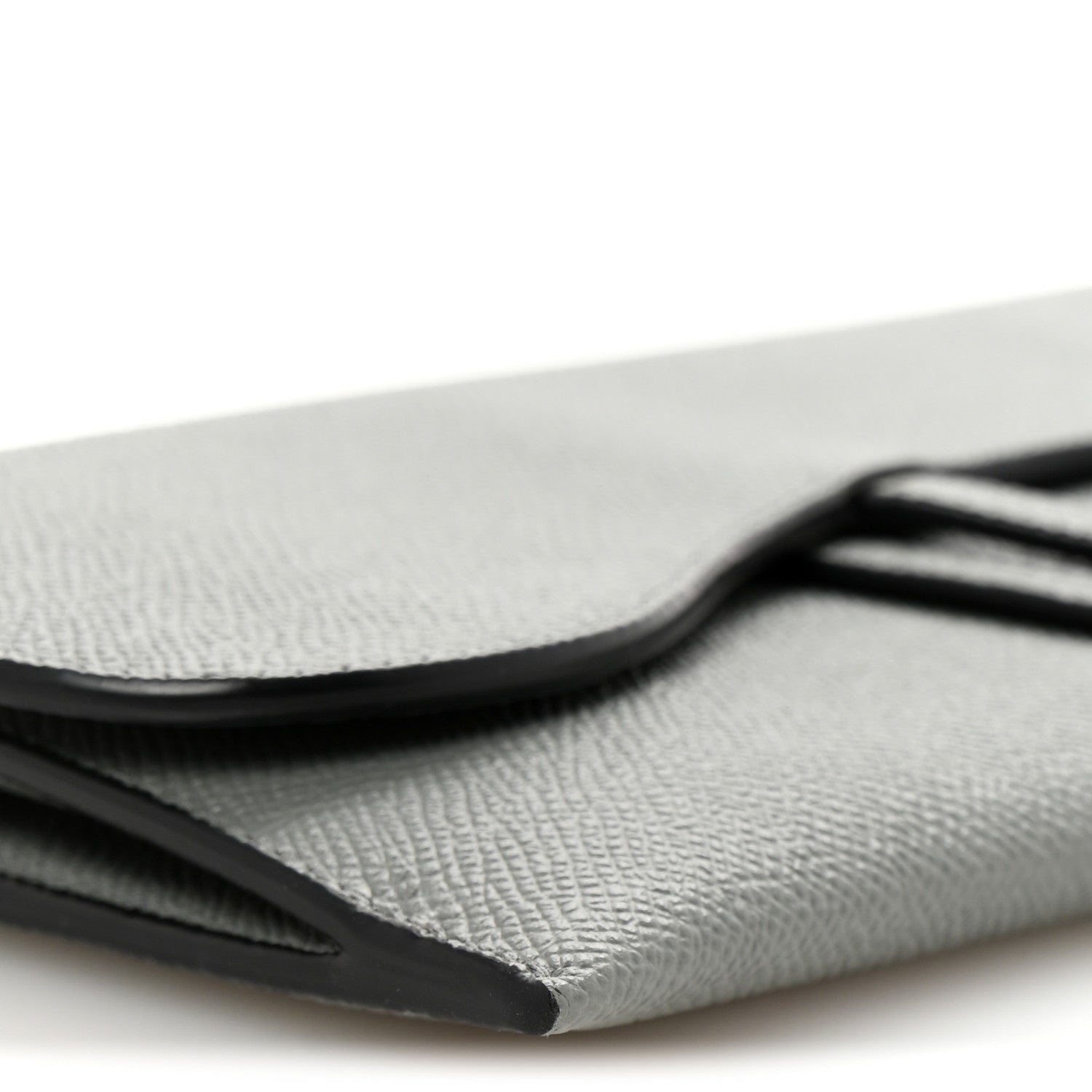 Christian Dior Grained Calfskin Saddle Chain Wallet Pouch Grey Stone 10 of 12