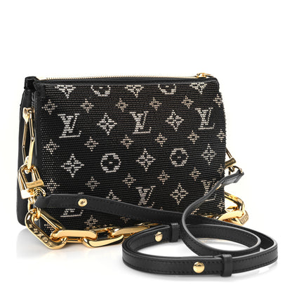 Louis Vuitton Satin Beaded Embroidered Monogram Coussin BB Black 3 of 9