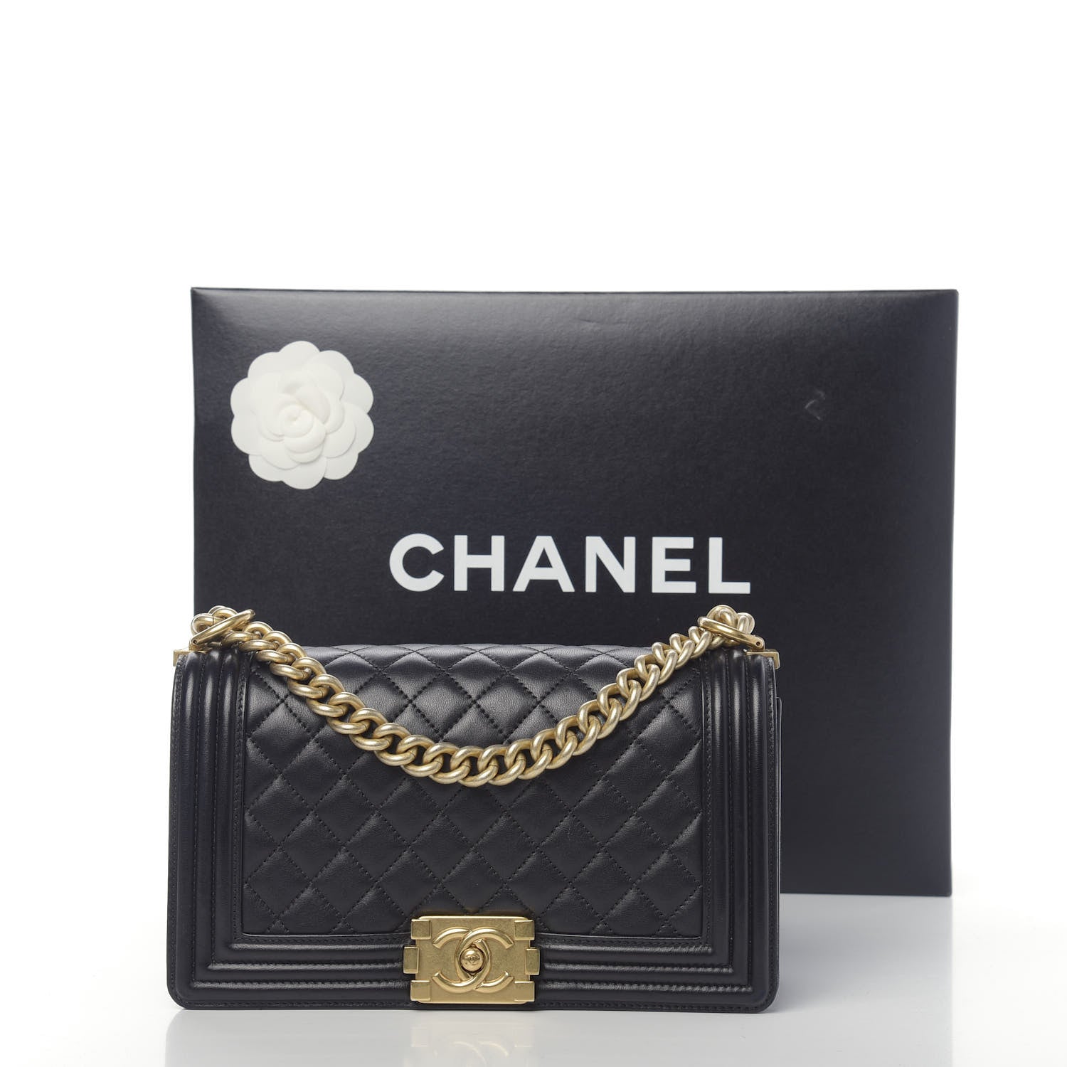 Chanel Lambskin Quilted Medium Boy Flap Black 12 of 12