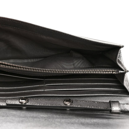 Prada Saffiano Metal Oro Chain Wallet Cromo 5 of 10