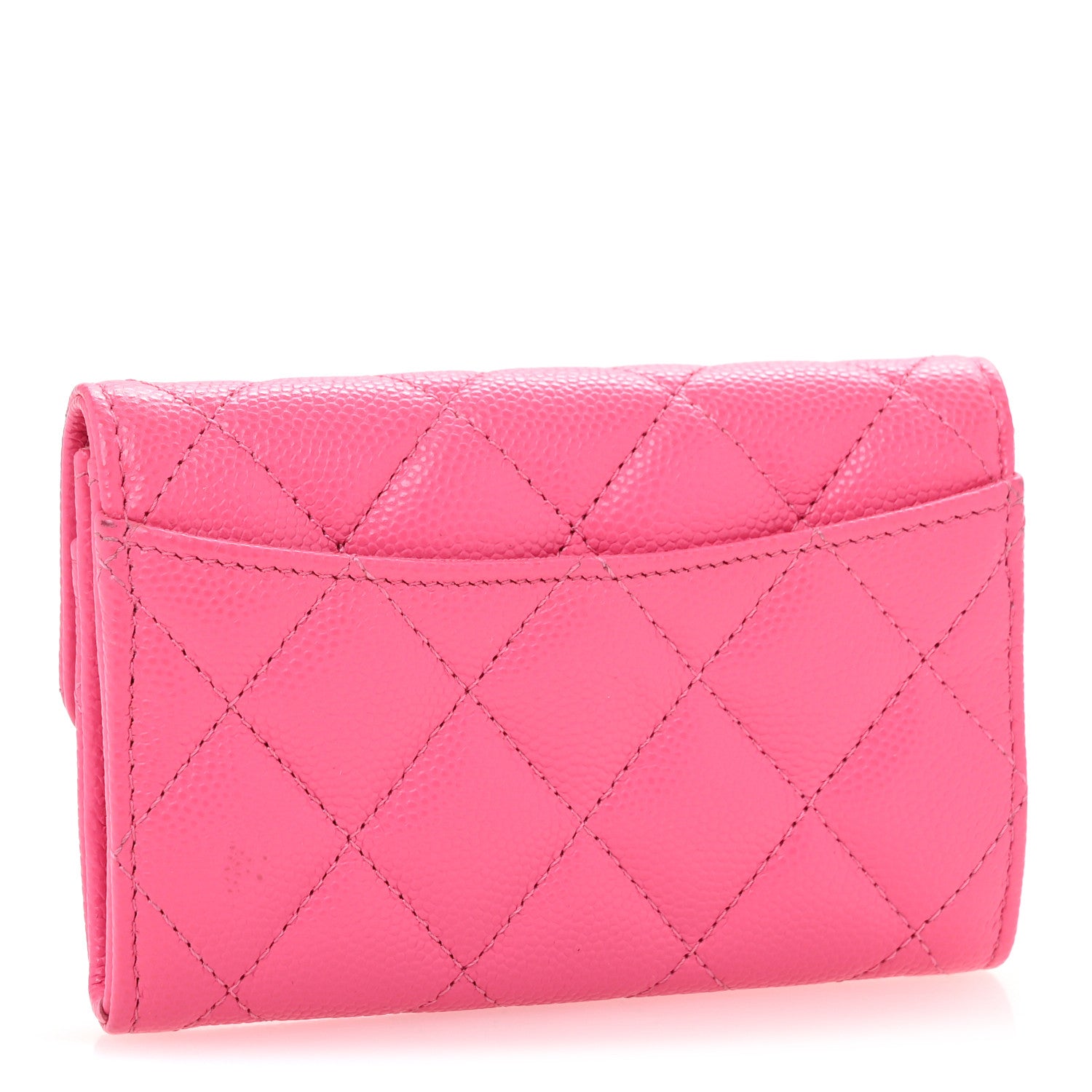 Chanel Caviar Quilted Flap Card Holder Wallet Pink 3 of 10