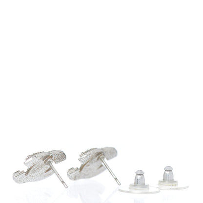 Chanel Crystal Mini Timeless CC Earrings Silver 3 of 3