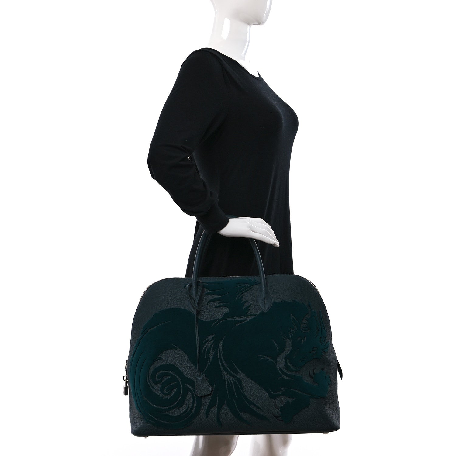 Hermes Togo Tufting Chimeres Dragon 1923 Bolide 45 Vert Cypress 2 of 8