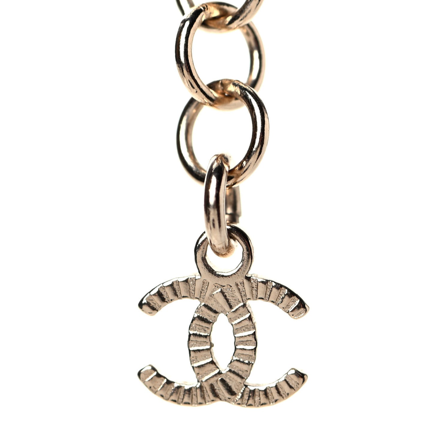 Pearl Crystal Chain CC Necklace Gold