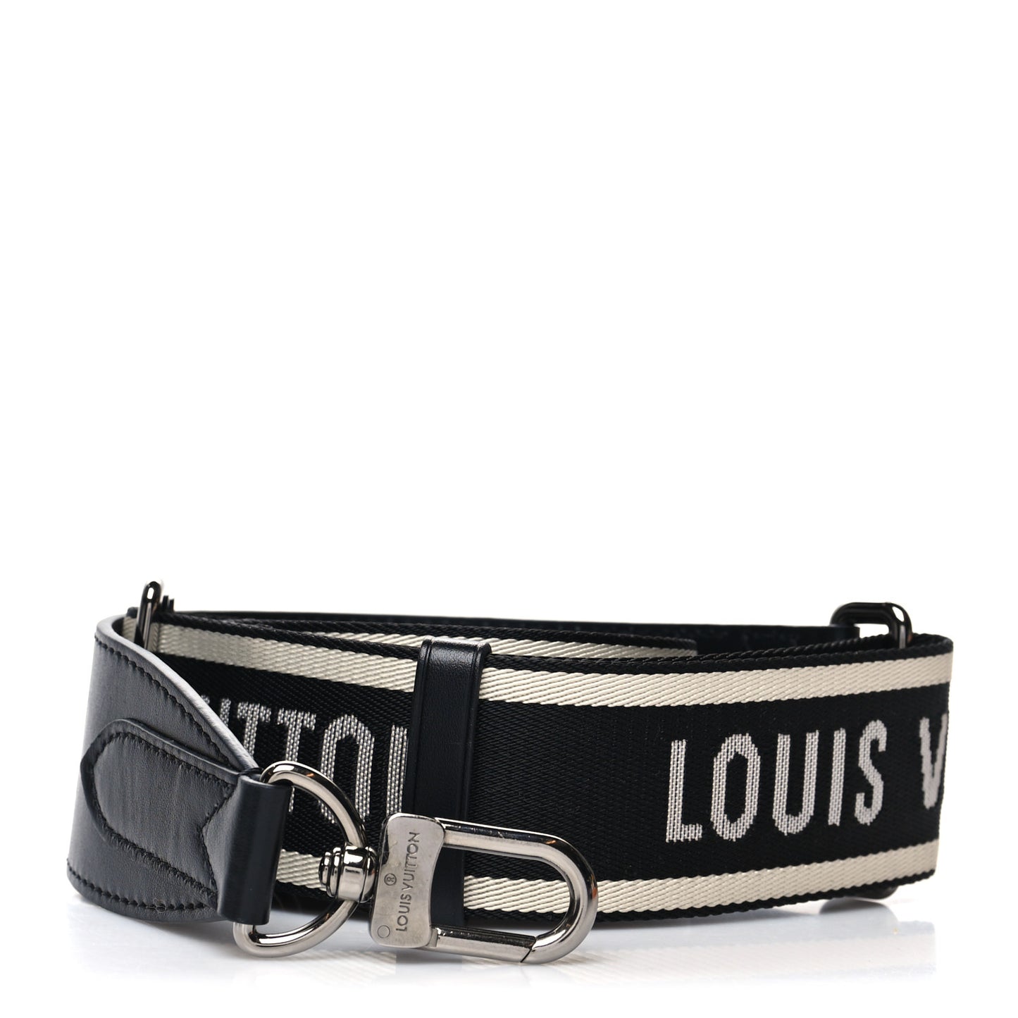 Nylon Jacquard Sporty Bandouliere Shoulder Strap Black