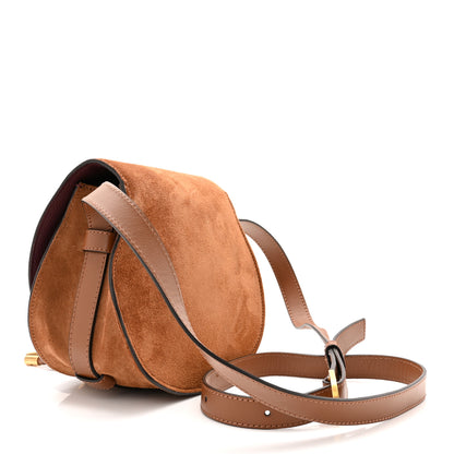 Chloe Suede Calfskin Mini Marcie Round Crossbody Bag Tan 3 of 10