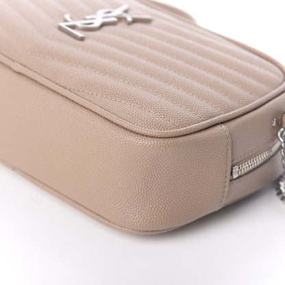 Saint Laurent Grain De Poudre Matelasse Monogram Mini Lou Camera Bag Dark Beige 9 of 9