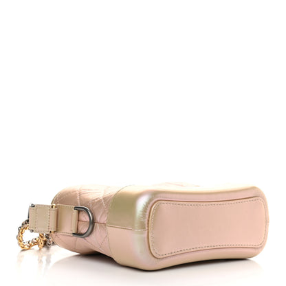 Chanel Iridescent Aged Calfskin Quilted Small Gabrielle Hobo Light Pink 4 of 11
