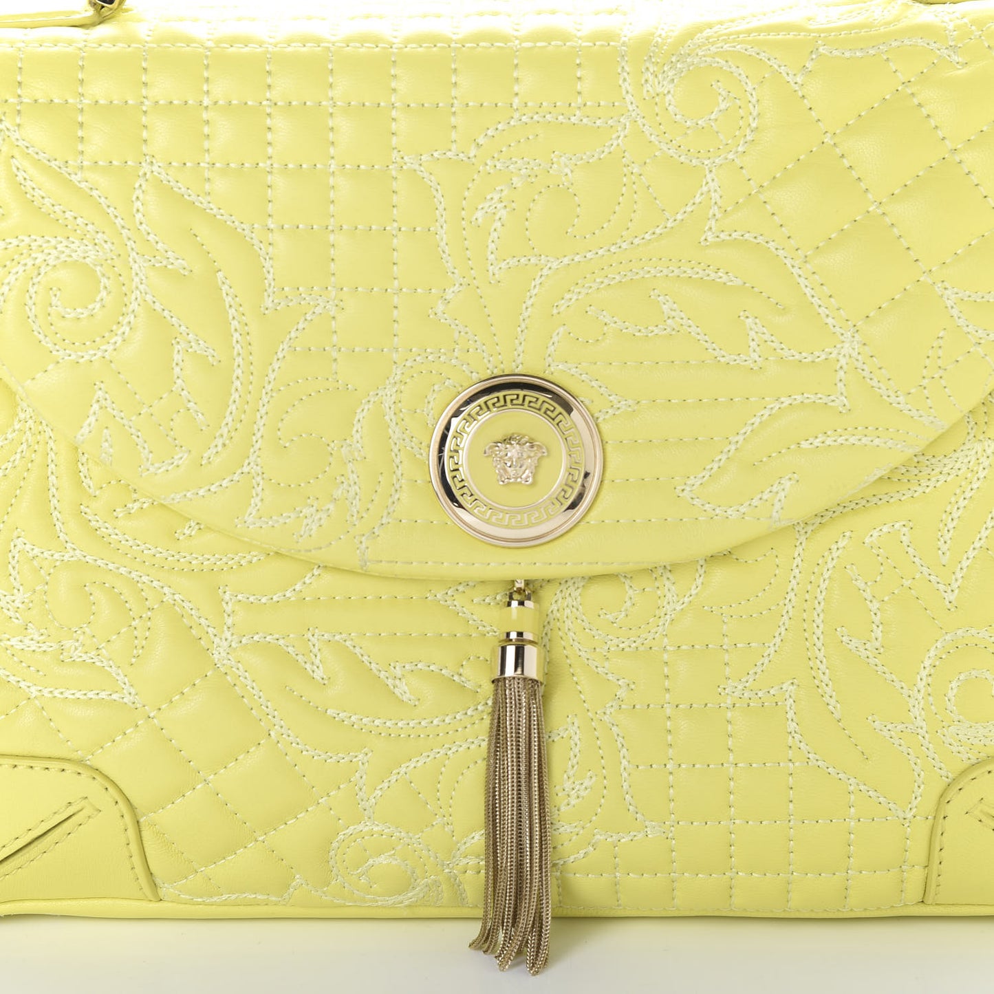Barocco Quilted Nappa Altea Vanitas Satchel Yellow