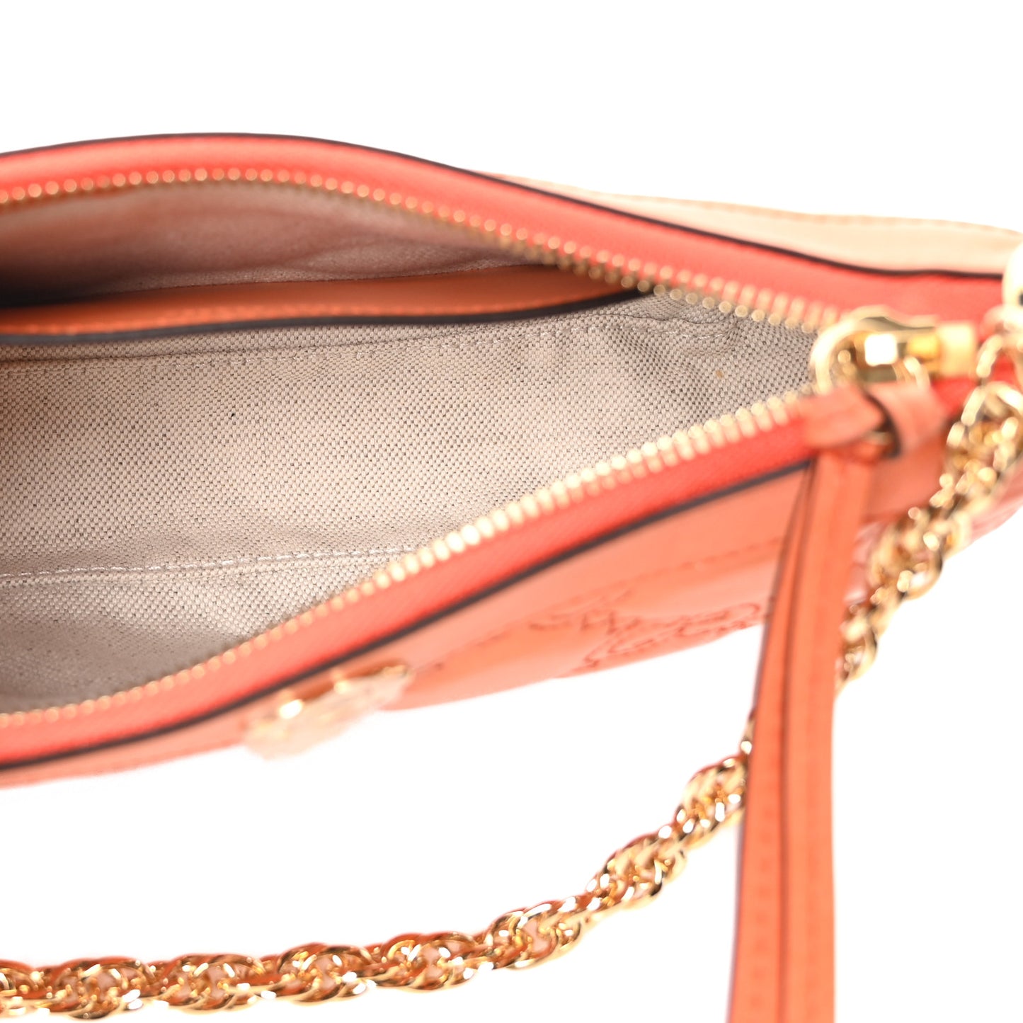 Calfskin GG Matelasse Chain Handbag Deep Orange Natural