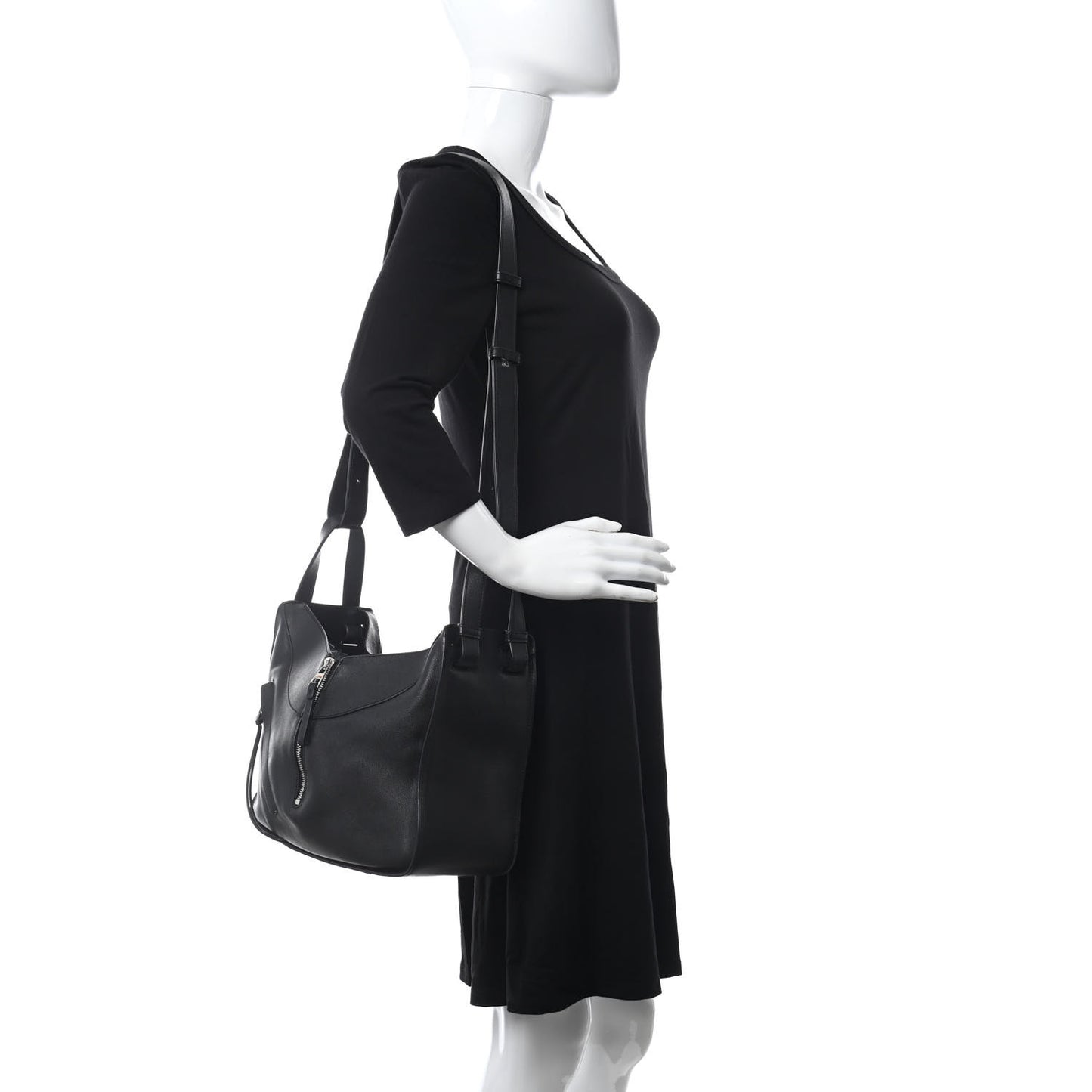 Calfskin Small Hammock Shoulder Bag Black