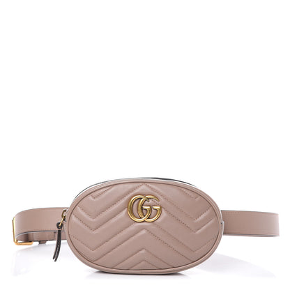 Gucci Calfskin Matelasse GG Marmont Belt Bag 95 38 Porcelain Rose 1 of 13