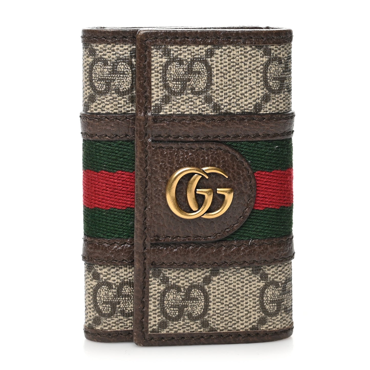 GG Supreme Monogram Web Ophidia 6 Key Holder Case Beige New Acero