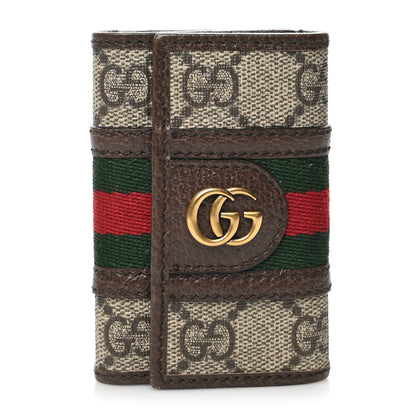 Gucci GG Supreme Monogram Web Ophidia 6 Key Holder Case Beige New Acero 1 of 7