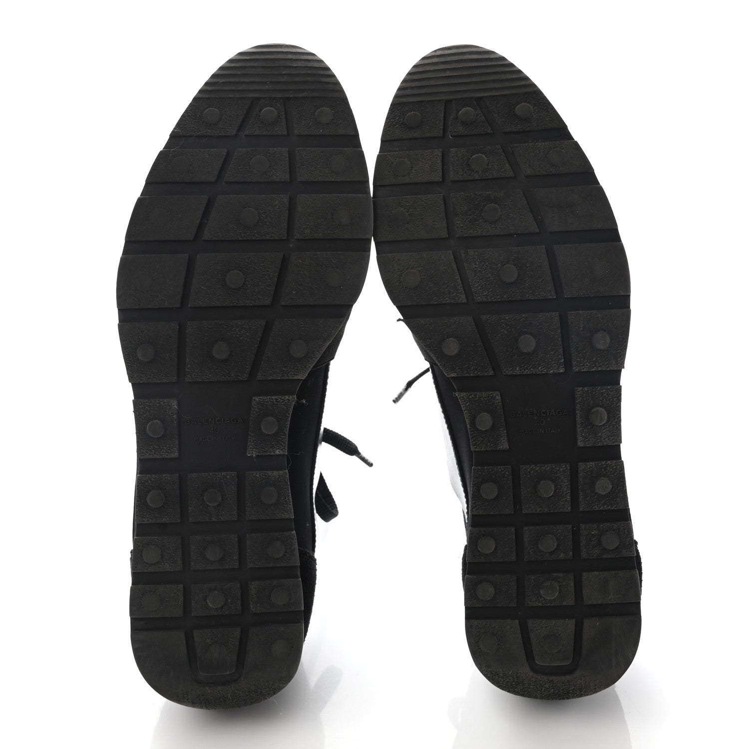 Balenciaga Mesh Calfskin Neoprene Suede Womens Race Runner Sneakers 40 Black 5 of 21