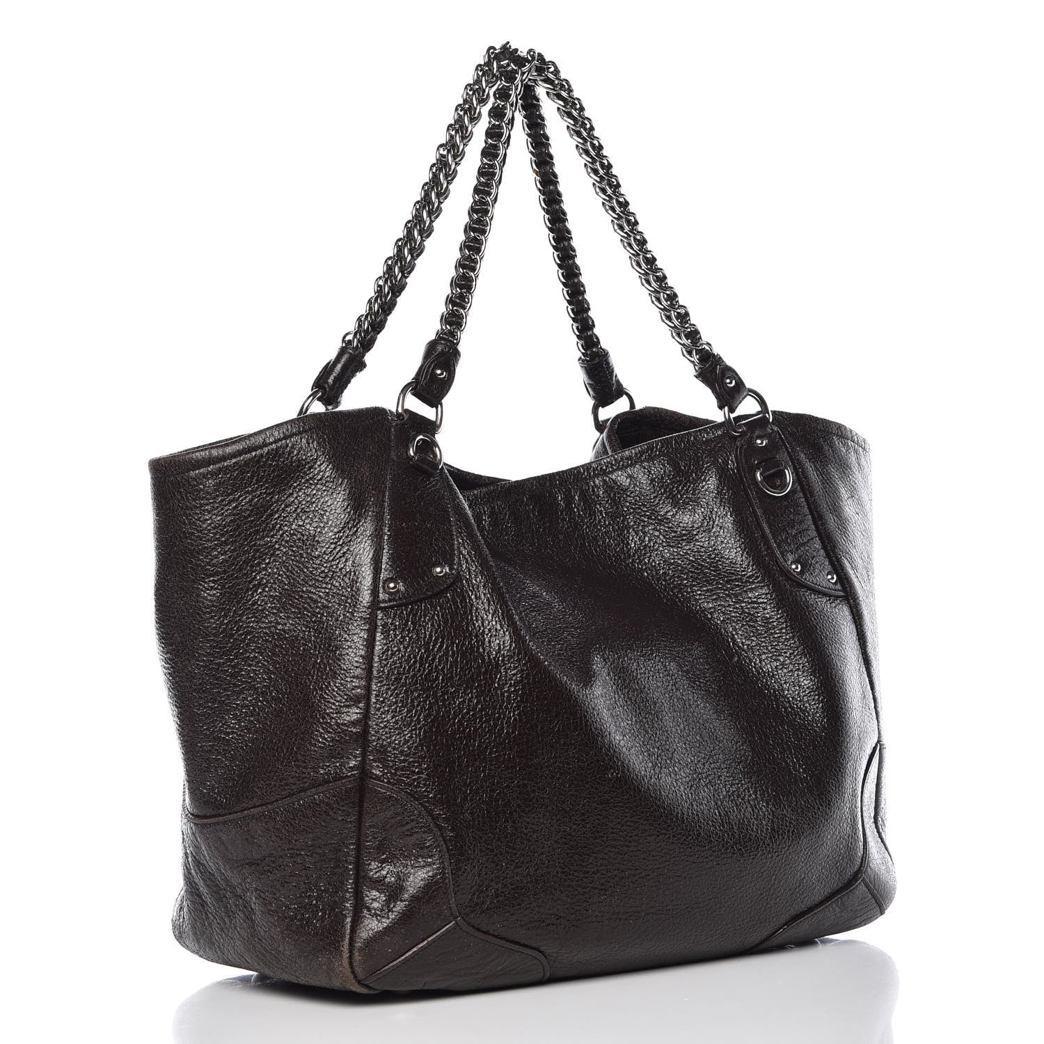 Prada Cervo Lux Chain Shoulder Bag Ebano 3 of 9