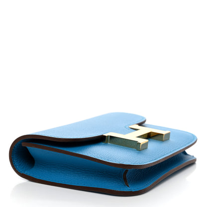 Hermes Evercolor Bi-Color Constance Slim Wallet Bleu Frida Rose Mexico 5 of 9