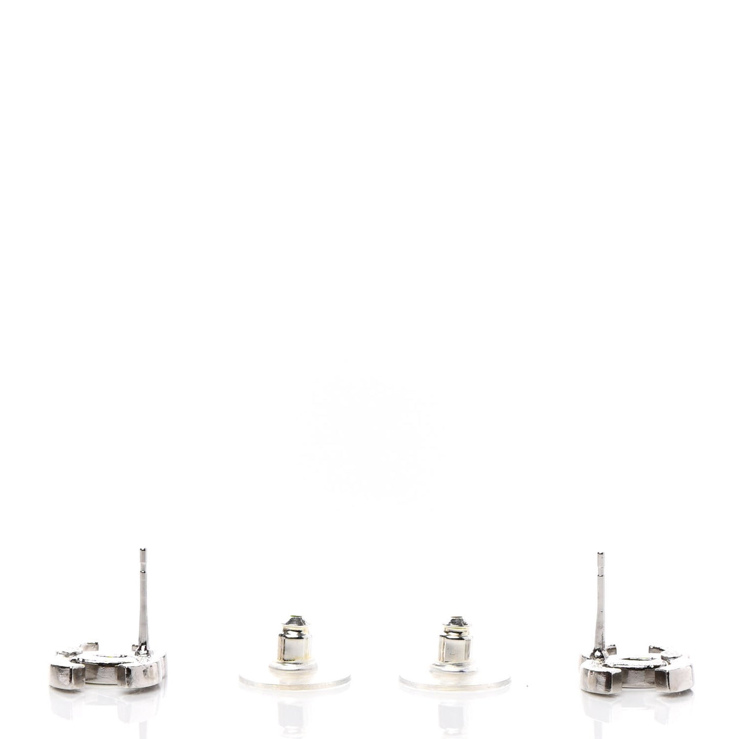 Crystal CC Earrings Silver Black