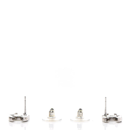 Chanel Crystal CC Earrings Silver Black 3 of 5