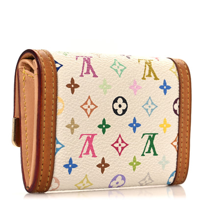 Louis Vuitton Monogram Multicolor Porte-Monnaie Plat Coin Purse White 3 of 8