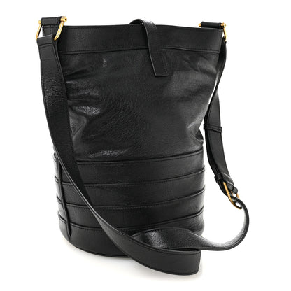 Saint Laurent Lambskin Seau Fermoir Bucket Bag Black 3 of 10
