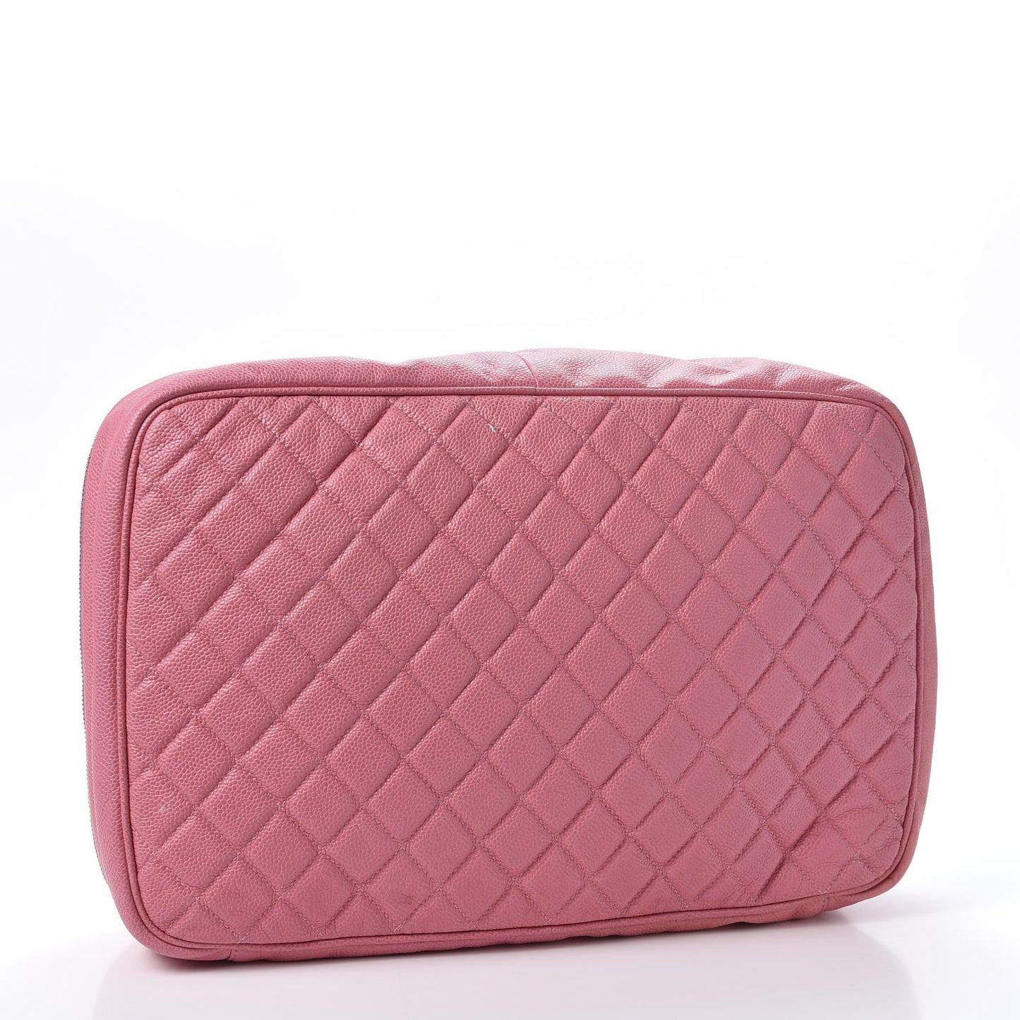 Caviar Quilted Cosmetic Pouch Pink