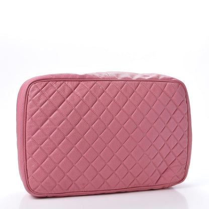 Chanel Caviar Quilted Cosmetic Pouch Pink 2 of 9
