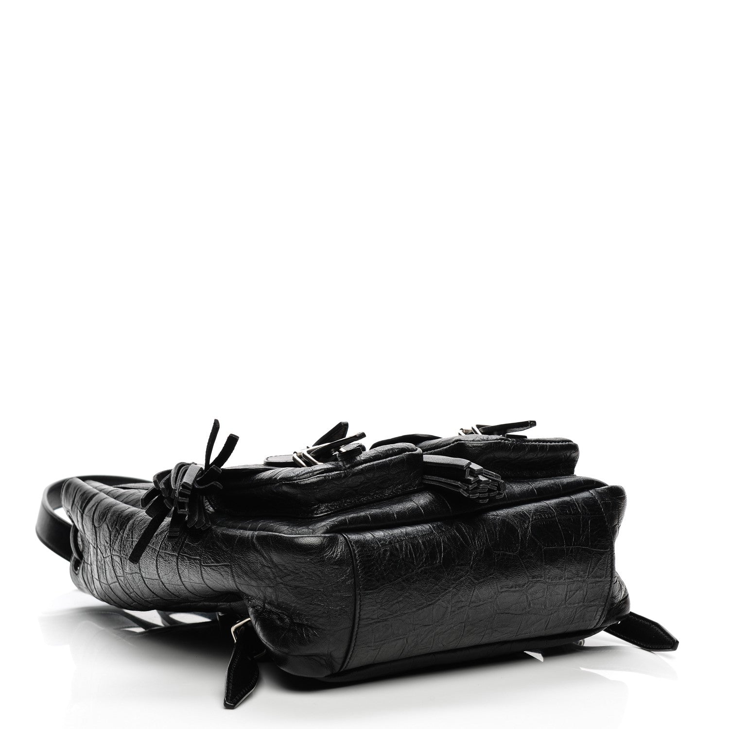 Saint Laurent Crocodile Embossed Lambskin Festival Backpack Black 4 of 8
