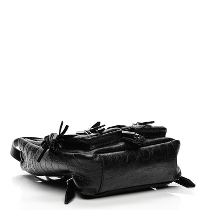 Saint Laurent Crocodile Embossed Lambskin Festival Backpack Black 4 of 8