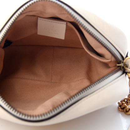 Gucci Calfskin Matelasse Mini GG Marmont Chain Shoulder Bag White 5 of 10