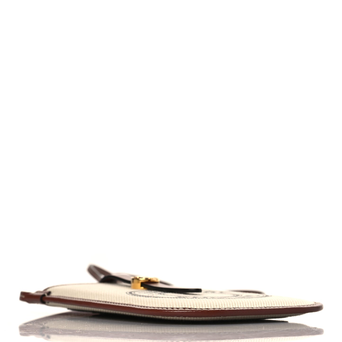 Canvas Callfskin Anne Phone Case With Strap White Tan