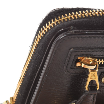 Balenciaga Agneau Giant 12 Gold Hardware Bill Fold Zip Wallet Black 9 of 11