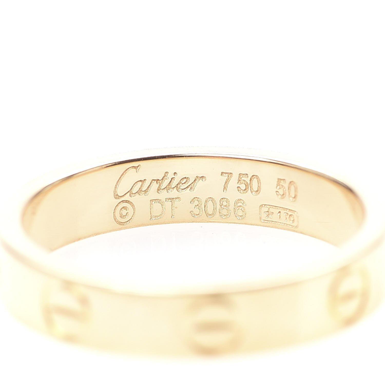 Cartier 18K Yellow Gold 3.5mm LOVE Wedding Band Ring 50 5.25 4 of 5