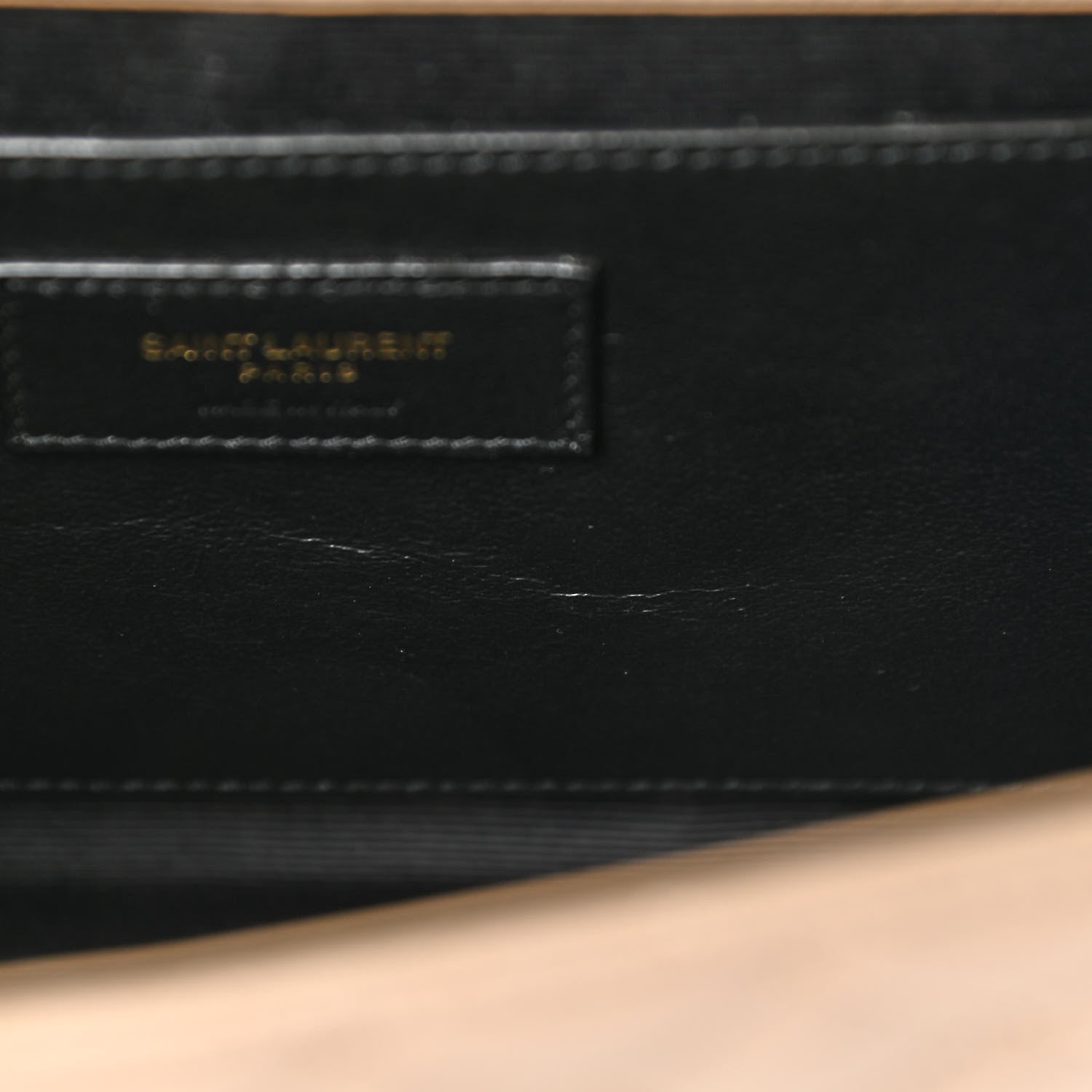 Saint Laurent Grain De Poudre Textured Mixed Matelasse Medium Triquilt Monogram Satchel Dark Beige 7 of 9