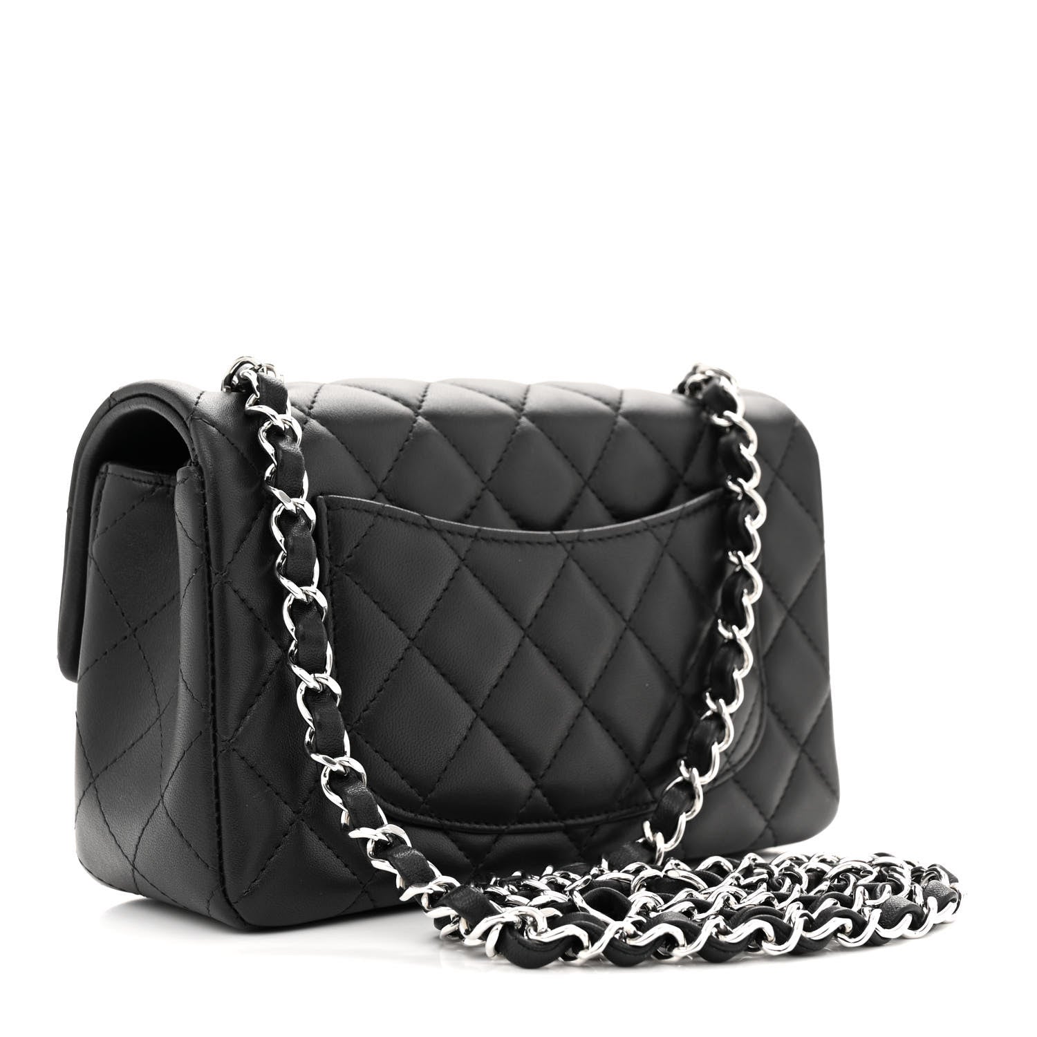 Chanel Lambskin Quilted Mini Rectangular Flap Black 3 of 11