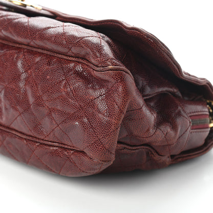 Chanel Crumpled Grained Calfskin Quilted Maxi Shiva Flap Bordeaux 9 of 11