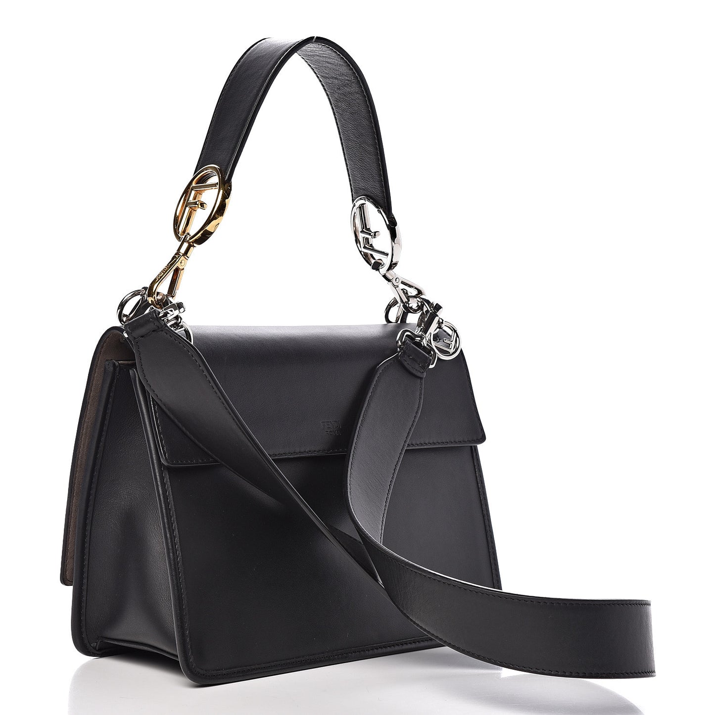 Vitello Century Opaco F is Fendi Kan I Shoulder Bag Black