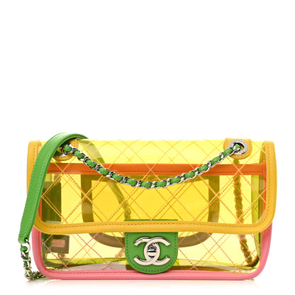 Chanel Lambskin PVC Quilted Mini Coco Splash Flap Yellow Green Pink 1 of 10