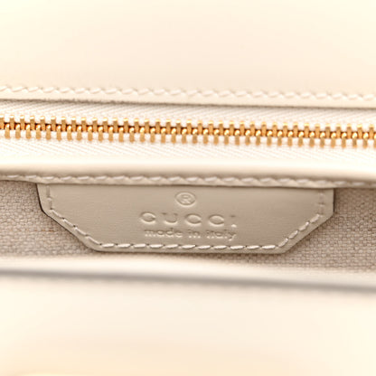 Gucci Boarded Dyana Lux Calfskin Web Small Bamboo 1947 Top Handle Bag Mystic White 7 of 11