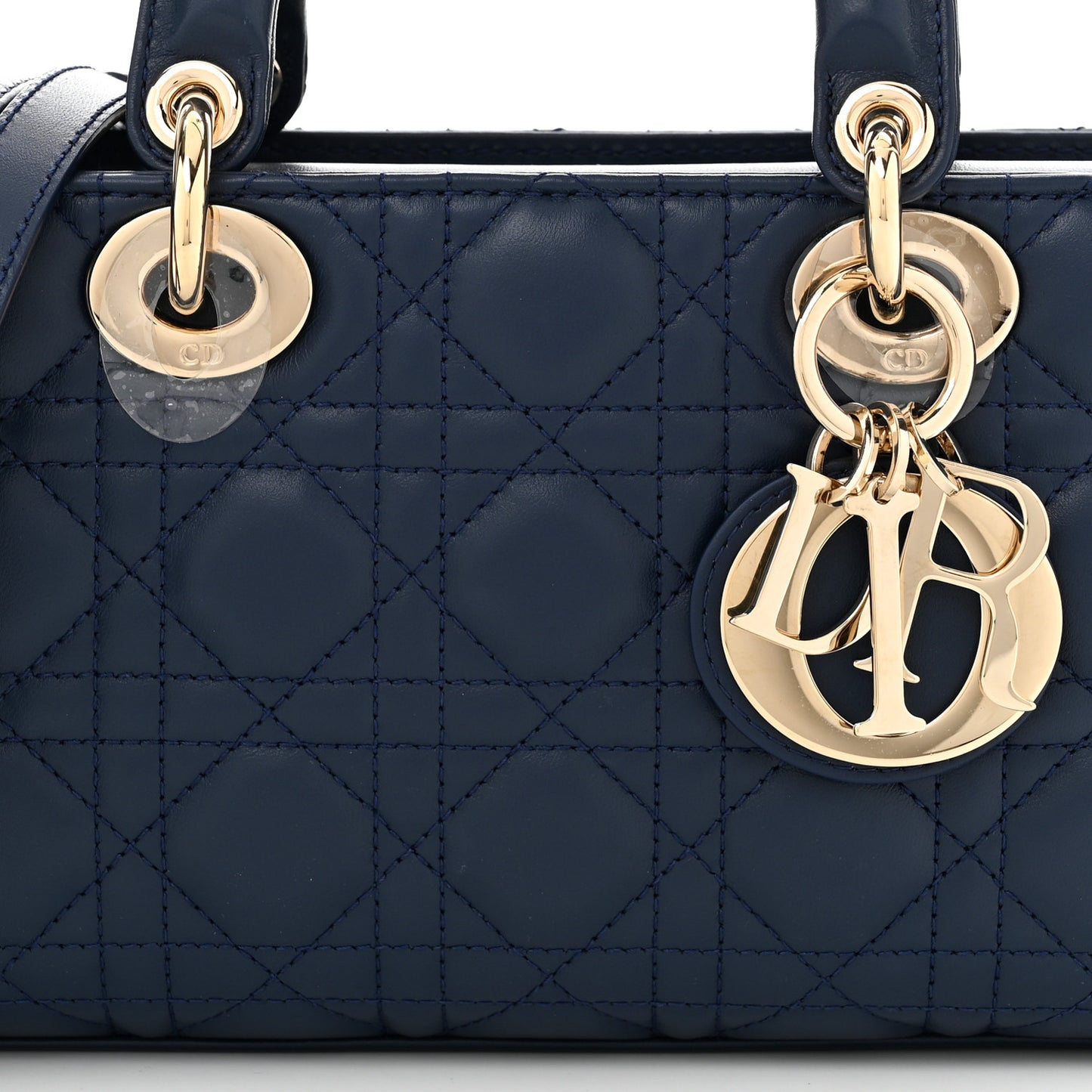 Lambskin Cannage Medium Lady D-Joy Blue