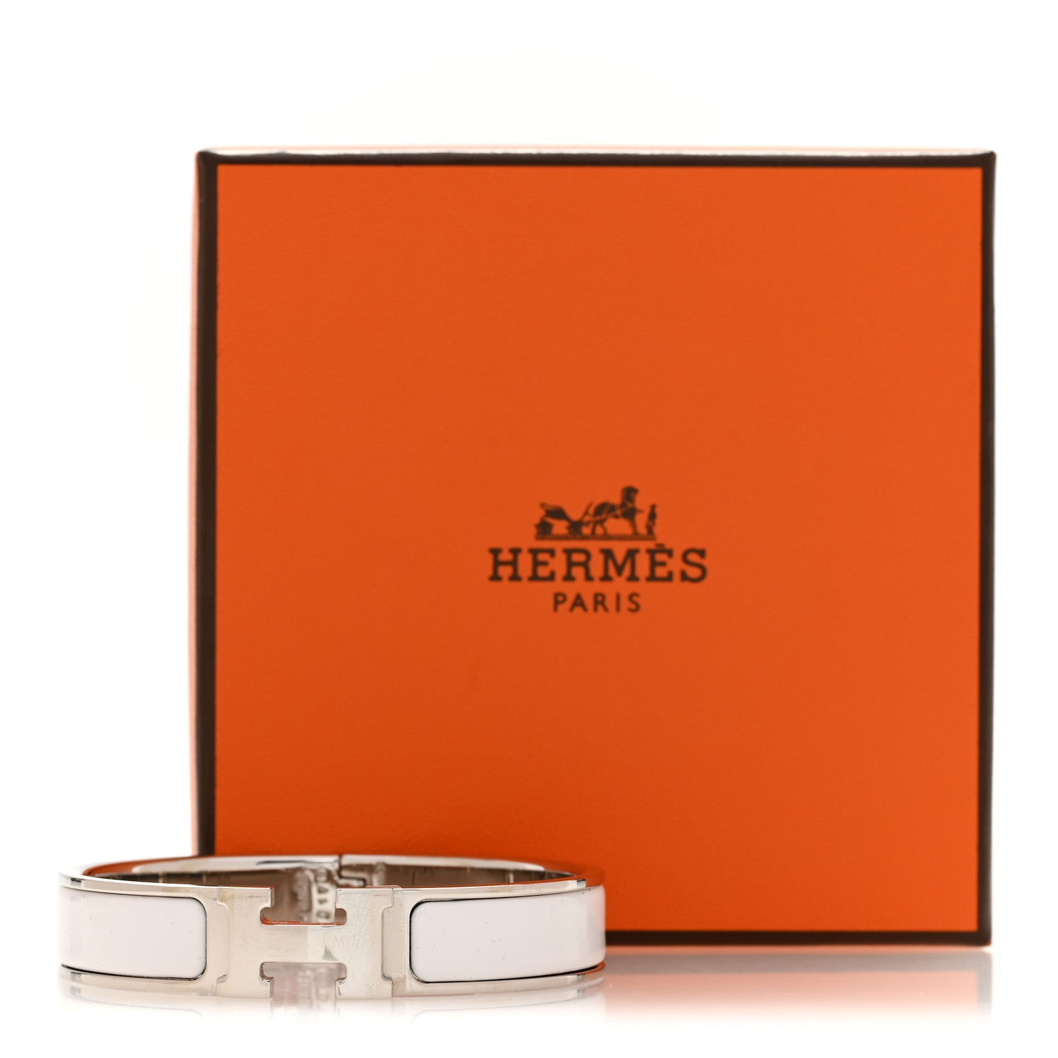 Hermes Enamel Narrow Clic Clac H Bracelet PM White 5 of 5