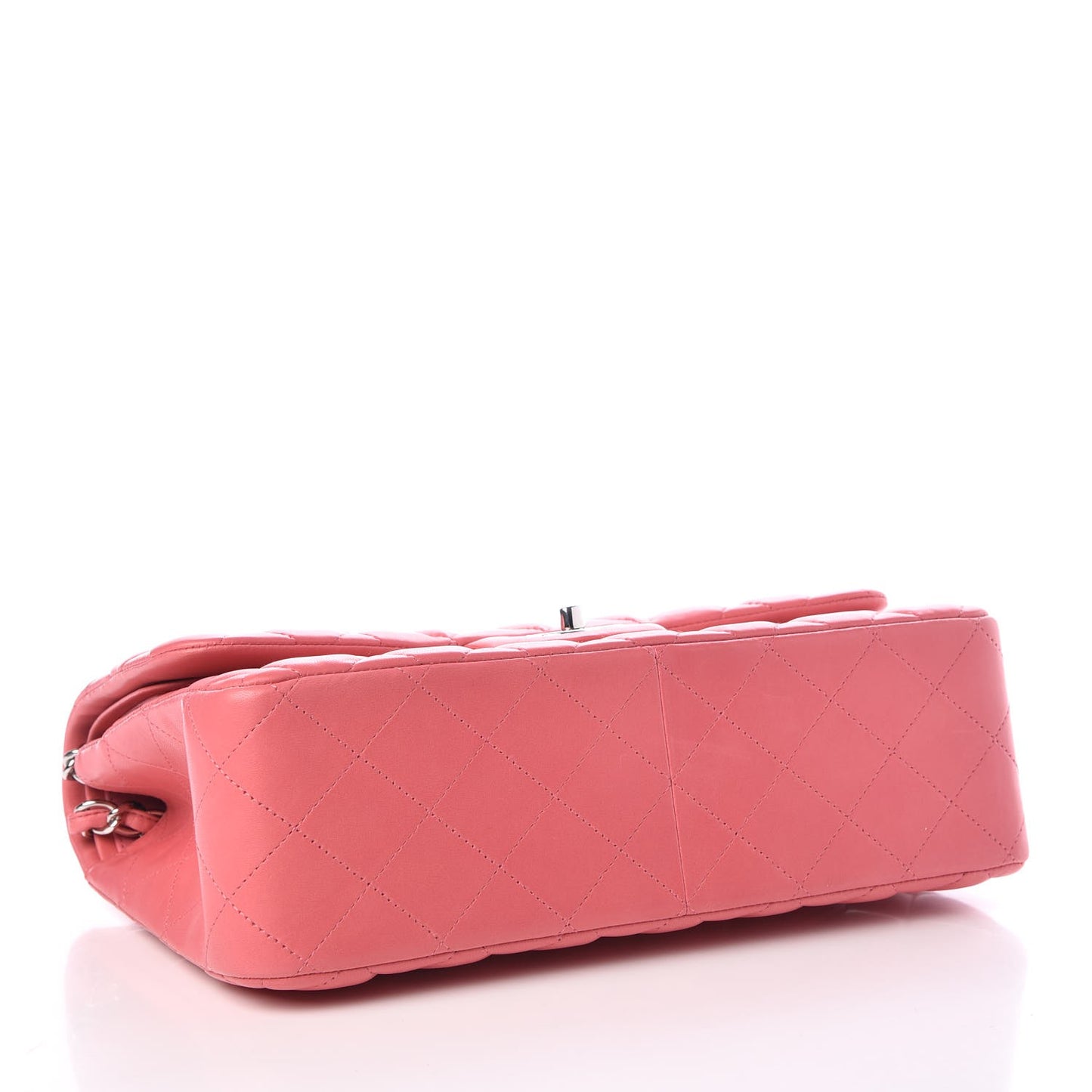 Lambskin Quilted Jumbo Double Flap Dark Pink